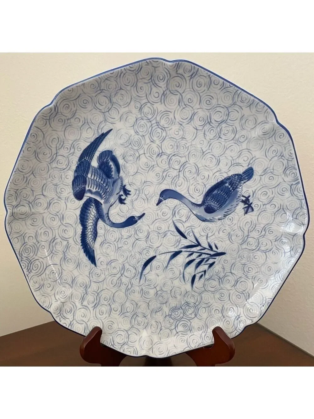 Yamaji Blue Porcelain Plate 10 Inch